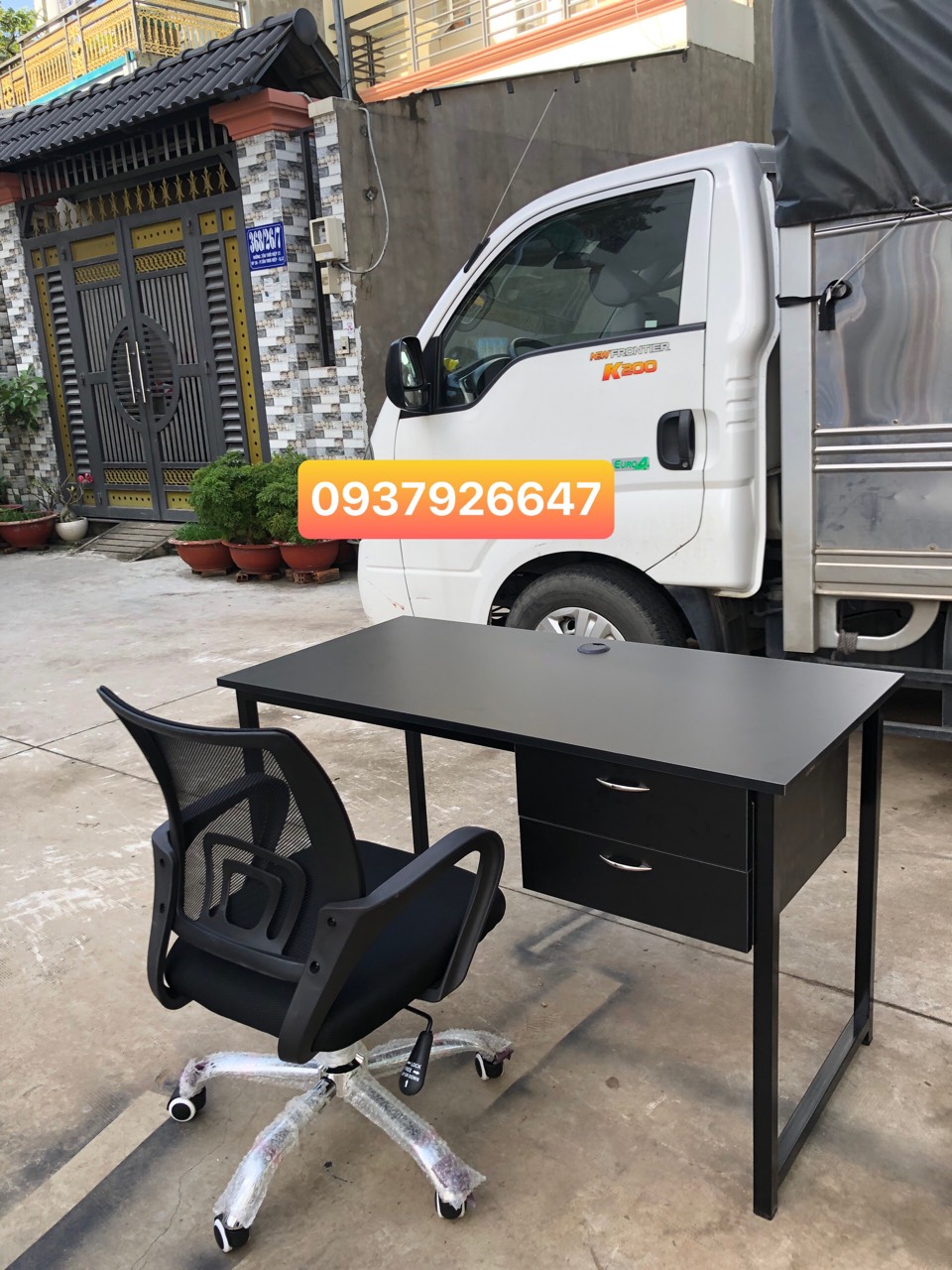 bàn ghế làm việc,trọn bộ bàn + ghế xoay làm việc