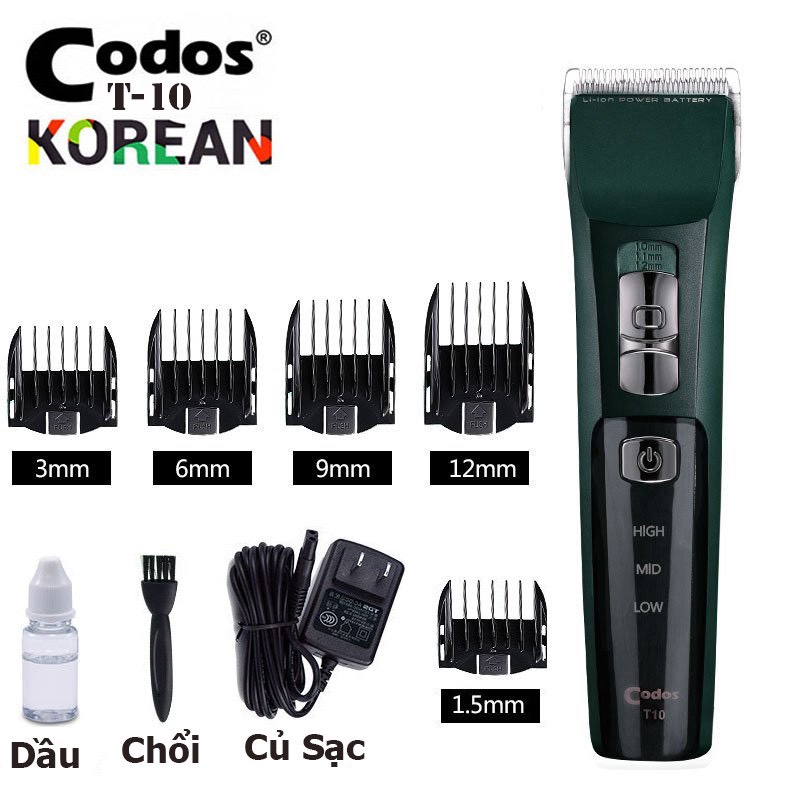 tông đơ cắt tóc Codos CHC- T10 lưỡi thép titan- tông đơ cắt tóc- tông đơ codos-dụng cụ làm tóc ptc