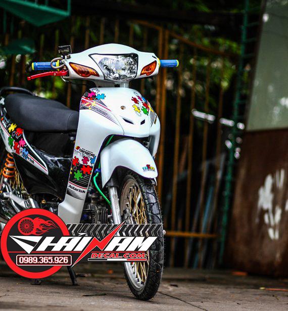 Tem Trùm Wave Alpha Trắng Phối Màu