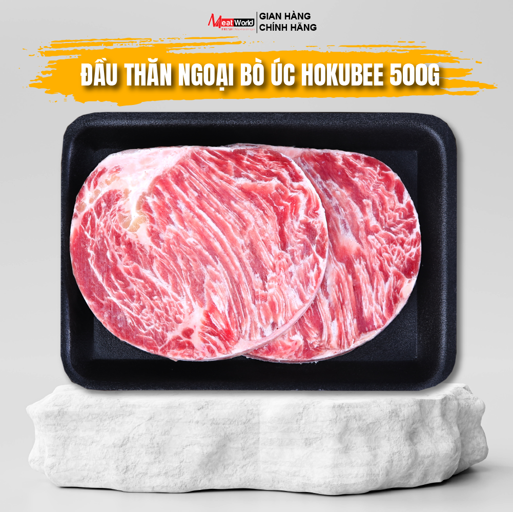 Thịt Đầu Thăn Ngoại Hokubee Bò Úc Steak Meat World 500g - Rib Eye Hokubee AUS Beef 2.5cm
