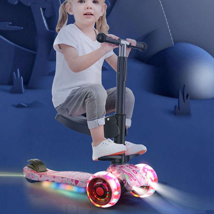 Xe trượt 3 bánh, xe trượt cho bé -  xe trượt scooter 3 bánh phát sáng tải trọng lớn, Đồ chơi thể thao vận động ngoài trời cho bé.