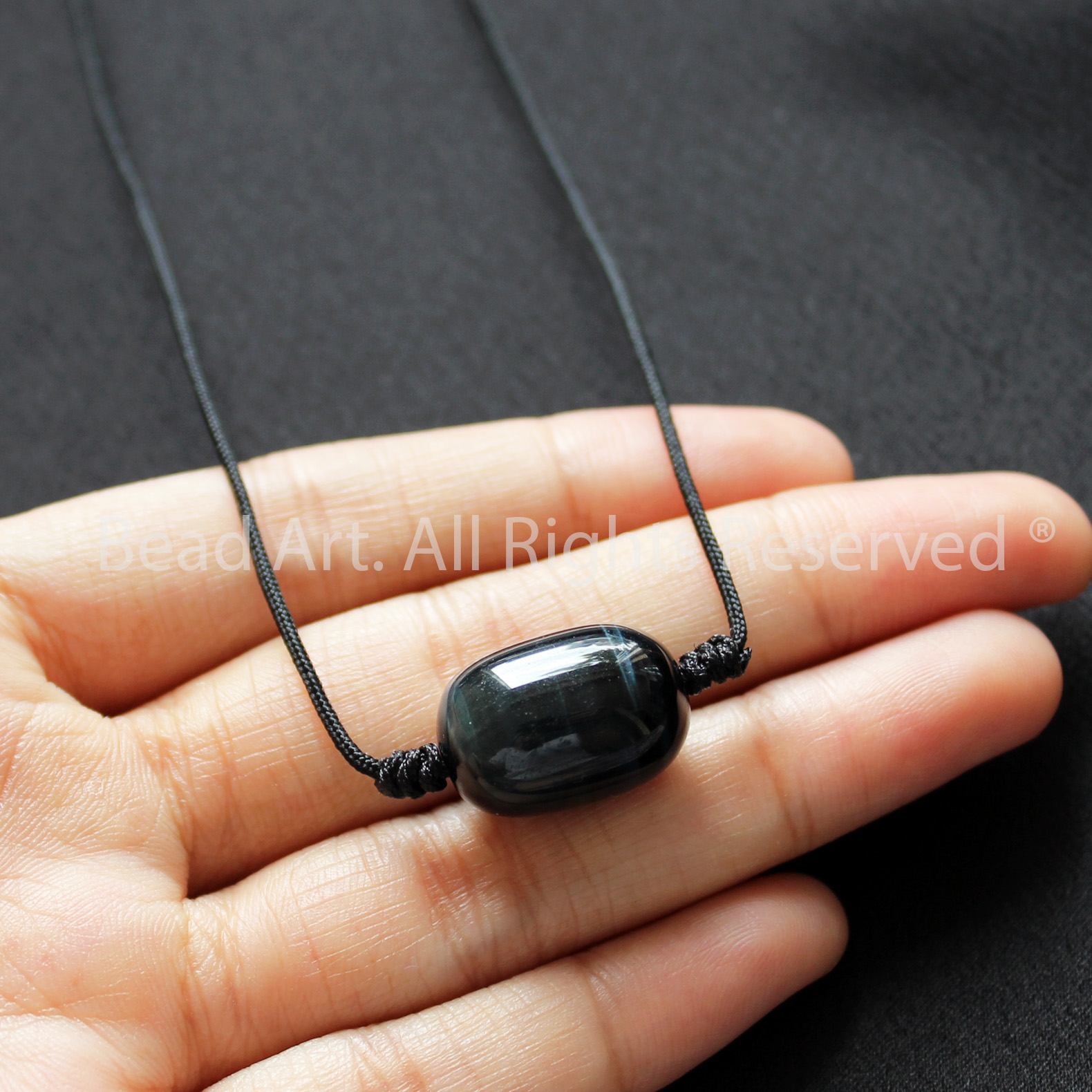 Vòng cổ lu thống mắt hổ xanh tự nhiên loại aaa, mệnh thuỷ, mộc, đá phong thuỷ, mặt dây chuyền, chuỗi hạt - bead art
