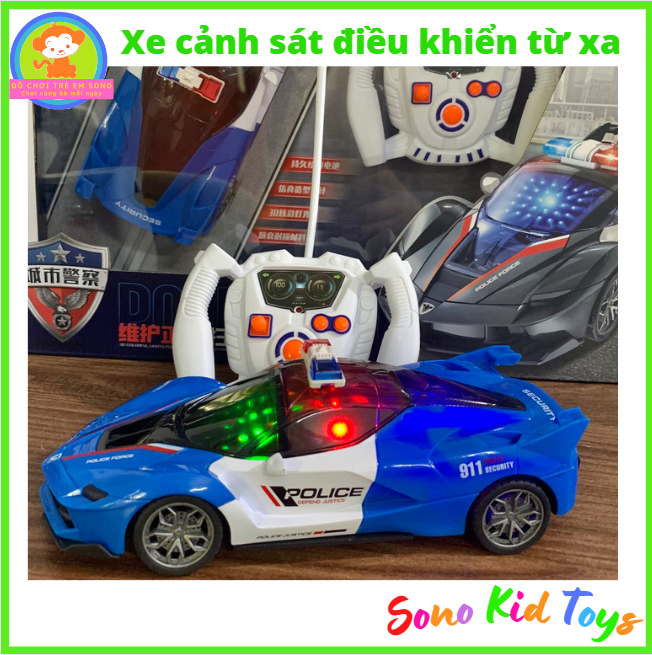 - Đồ chơi Siêu xe cảnh sát điều khiển có đèn led, khiển 4 chiều, pin sạc, ngoại hình cực chất cho bé - Xe điều khiển từ xa