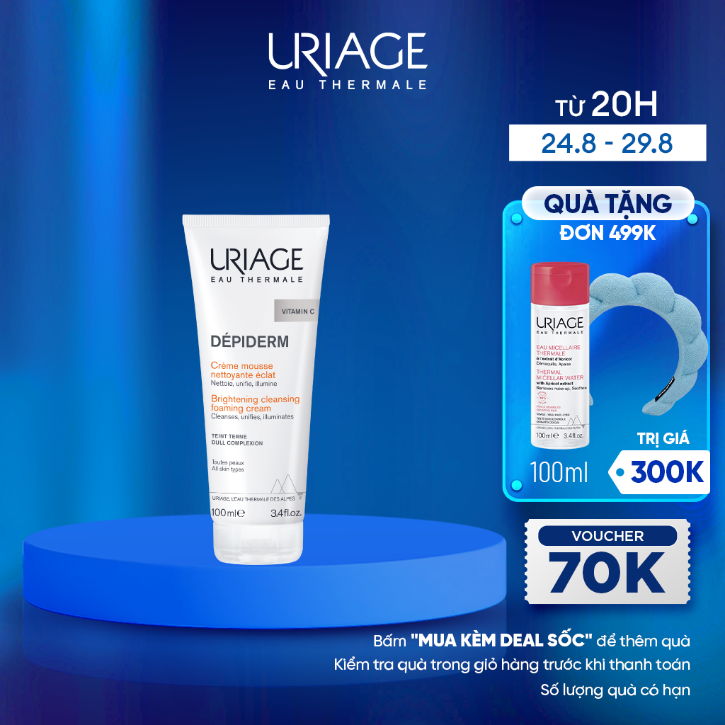 Sữa rửa mặt giúp làm sạch, sáng và thanh khiết làn da DEPIDERM MOUSSE NETTOYANTE ÉCLAIRCISSANTE 100ml