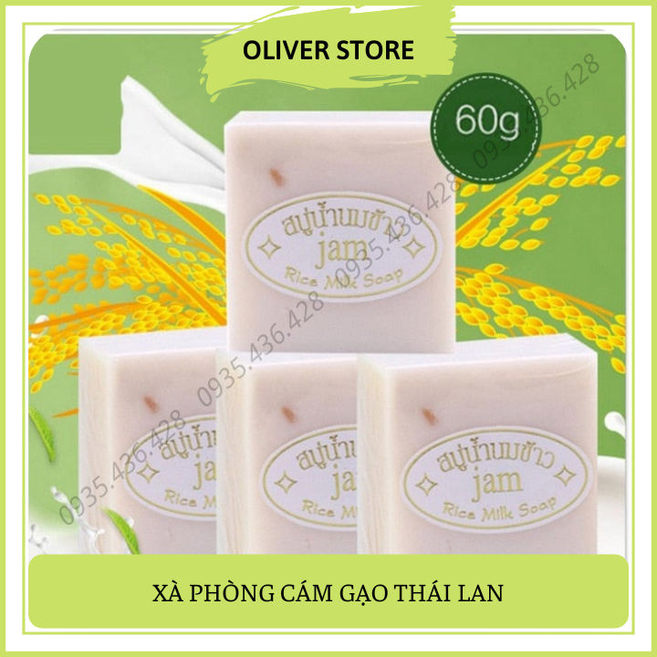 Xà phòng cám gạo, xà phòng kích trắng da cám gạo jam rice milk soap thái lan