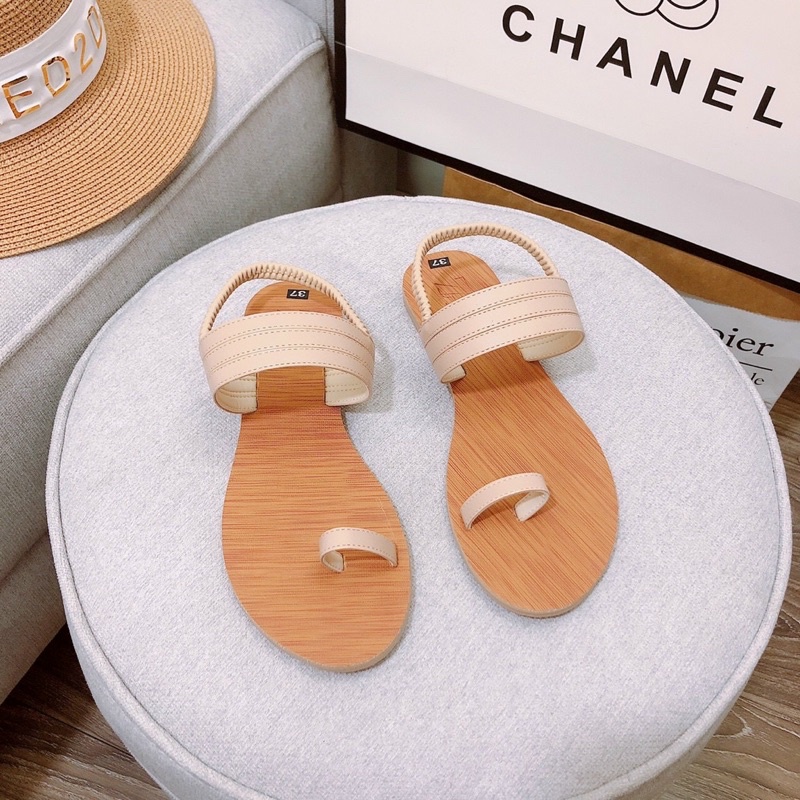 Giày sandal nữ xỏ ngón hậu thun có size lớn 35-41