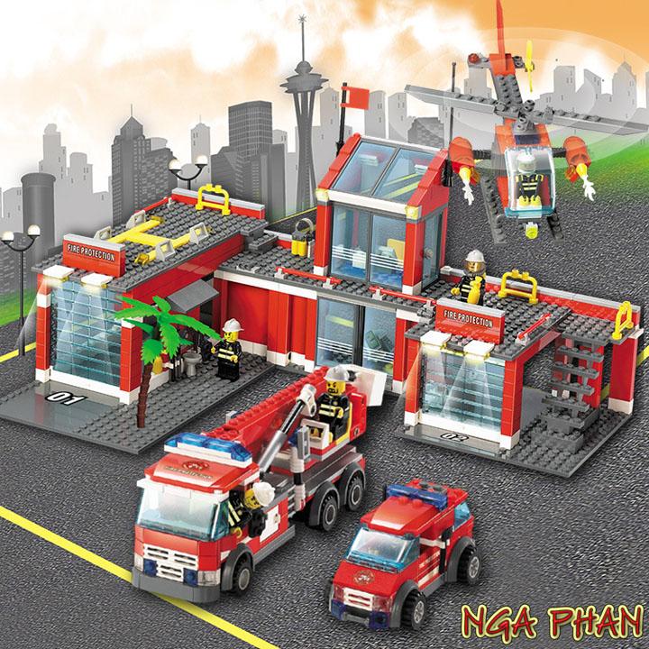 Sở cứu hỏa 774 chi tiết city kazi đồ chơi xếp hình lắp ráp moc diy