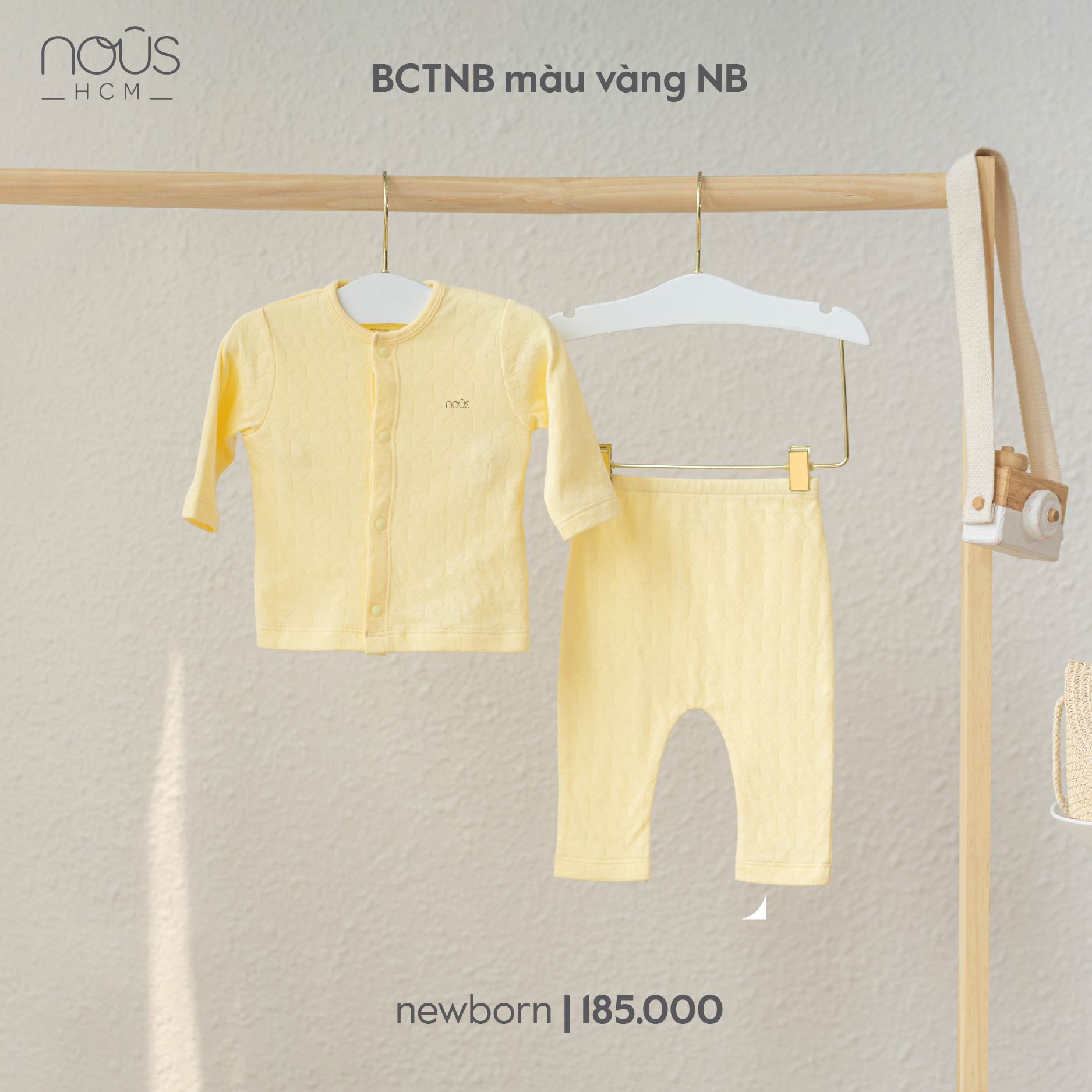 [HCM]Bộ cài thẳng dài newborn - Nous Petit - Quần áo trẻ em sơ sinh
