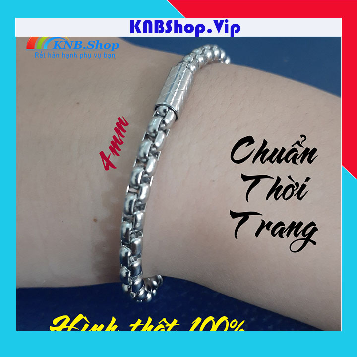 [HCM]Lắc tay inox cao cấp 4 ly kiểu bông dừa bọc khoanh cách điệu màu trắng sáng - đẹp không đen không gỉ chuẩn thời trang