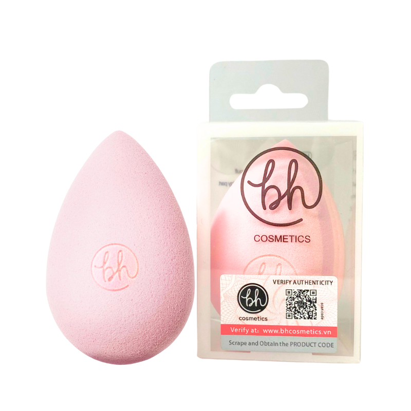 Mút tán kem nền Bh Cosmetics dạng giọt nước màu hồng