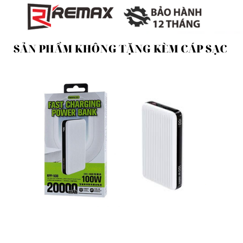 Pin Dự Phòng sạc Laptop Remax RPP-508 20000mAh max 100W cổng Type C