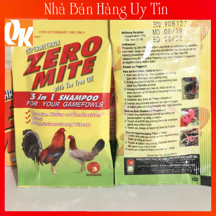 Zero mite dầu tắm cho gà đá 2 gói