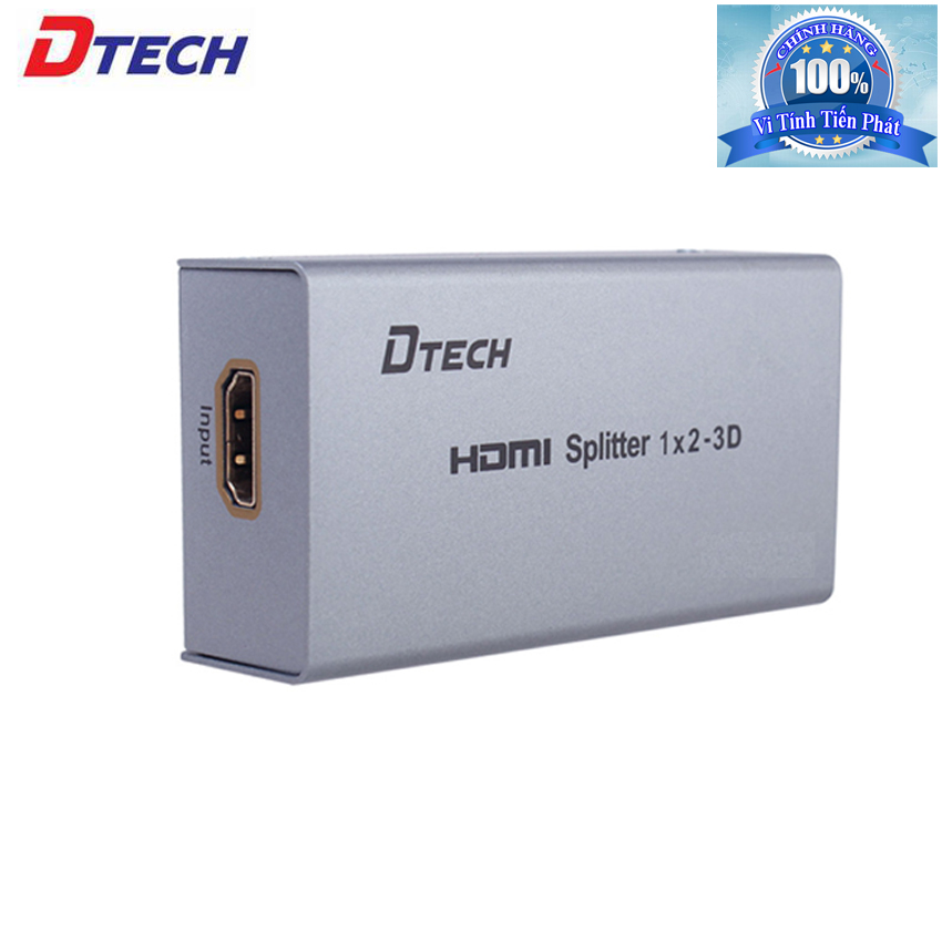 Bộ chia hdmi 1 ra 2 cổng hdmi full hd 2k và 4k - dtech dt-7142