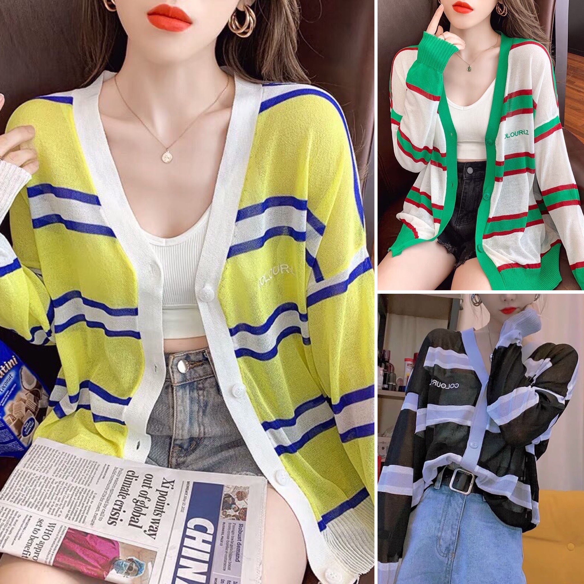 Áo khoác nỉ nữ sọc ngang tay form rộng kiểu hoodie full zip kéo mẫu áo khoác  thể thao nhiều màu thời trang thu đông - Giá Sendo khuyến mãi: 100,000đ -