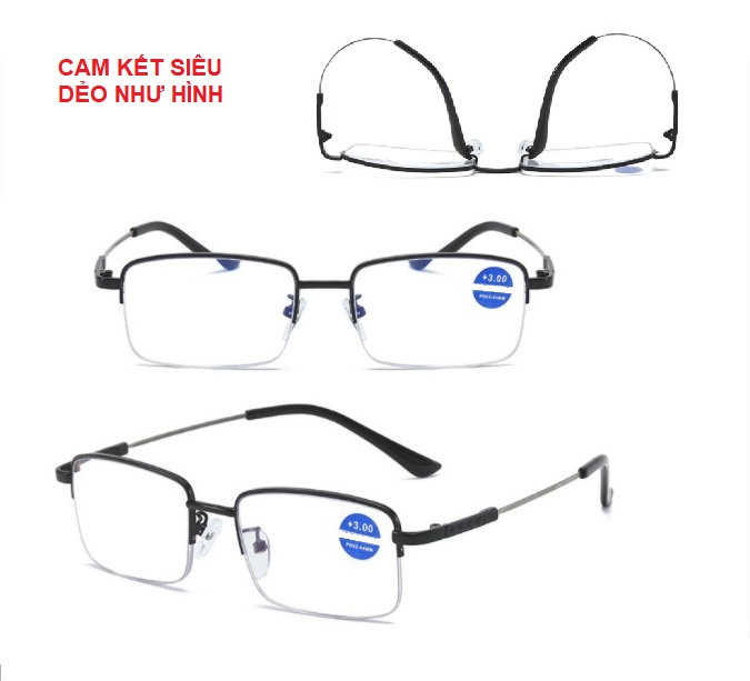 Kính viễn thị lão thị gọng titan siêu dẻo Nhật Bản cao cấp