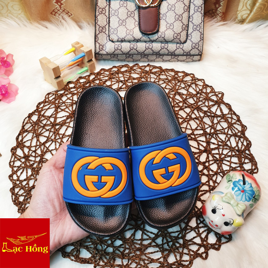 Dép trẻ em thời trang gg xanh cam