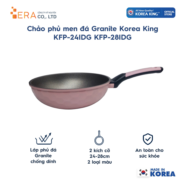 Chảo phủ men đá sâu granite korea king kfp-idg