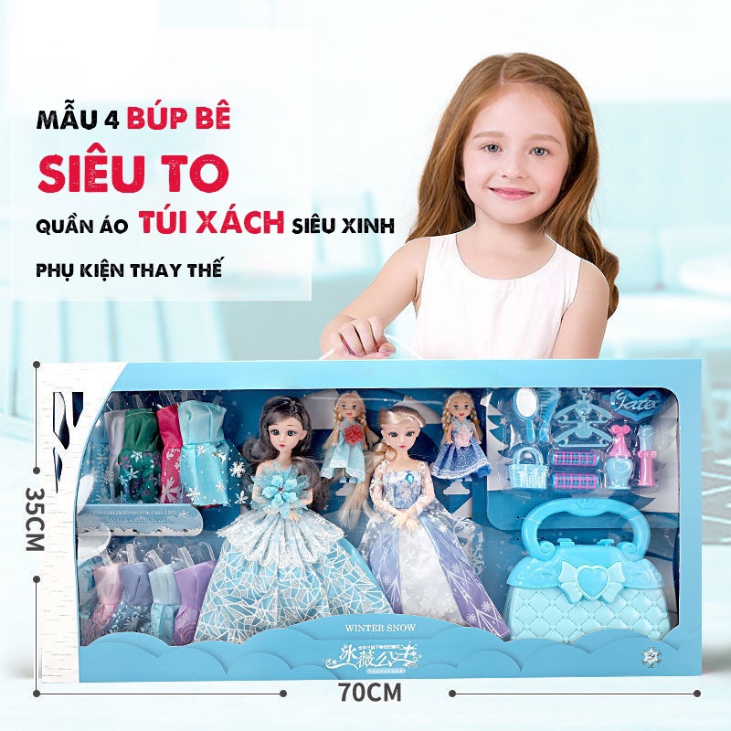 Đồ chơi búp bê,búp bê Barbi công chúa Elsa hộp quà tặng cho bé,búp bê đồ chơi-Beekids
