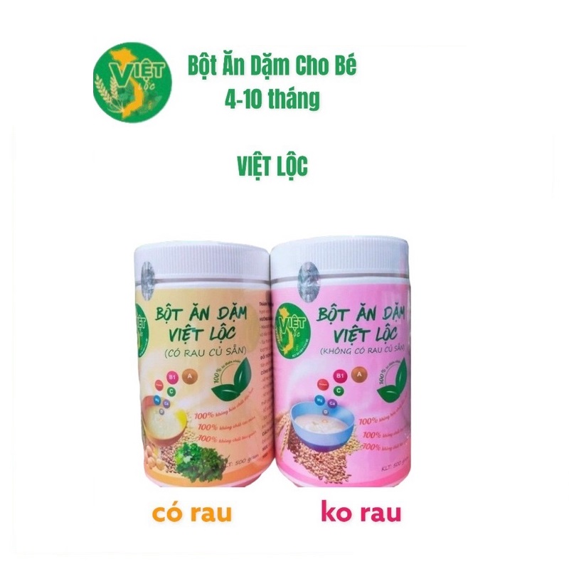 Bột ăn dặm Việt Lộc 500g cho bé 4-10 tháng [Chính hãng]