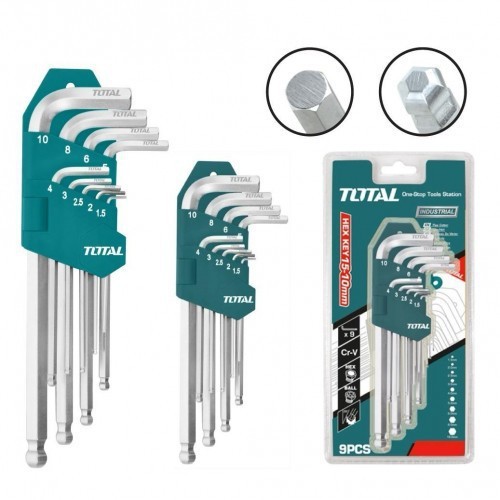 Bộ lục giác total |bộ chìa lục giác thường - bi - bông