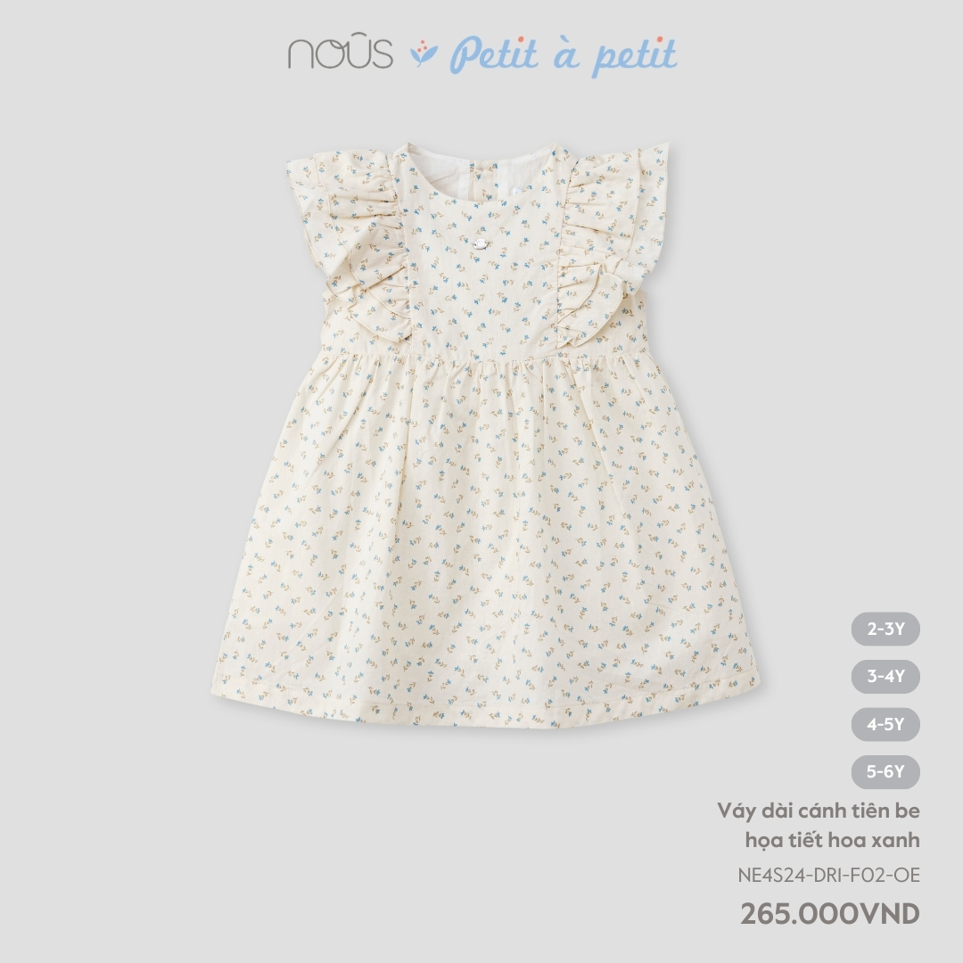 [Nous Kids] Set váy liền kẻ be họa tiết xinh xắn cho bé từ 2-6 tuổi chất liệu thoáng mát Nous Việt Nam BST T5.2024