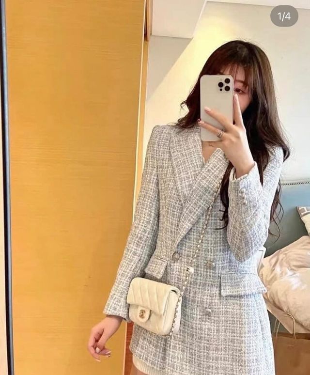 Áo dạ tweed zr xanh 2094/1452