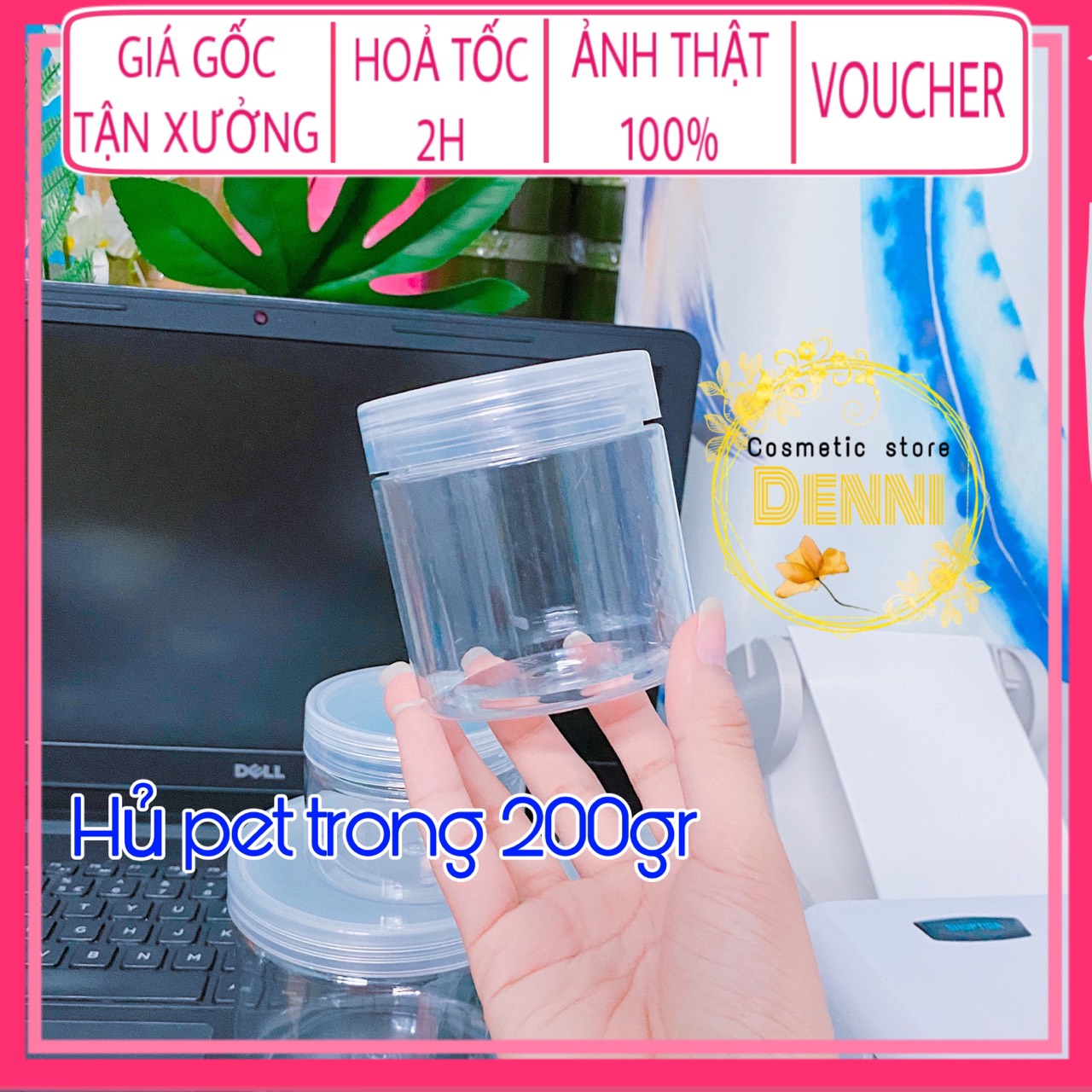 Hủ đựng kem 200g nhựa pet trong suốt