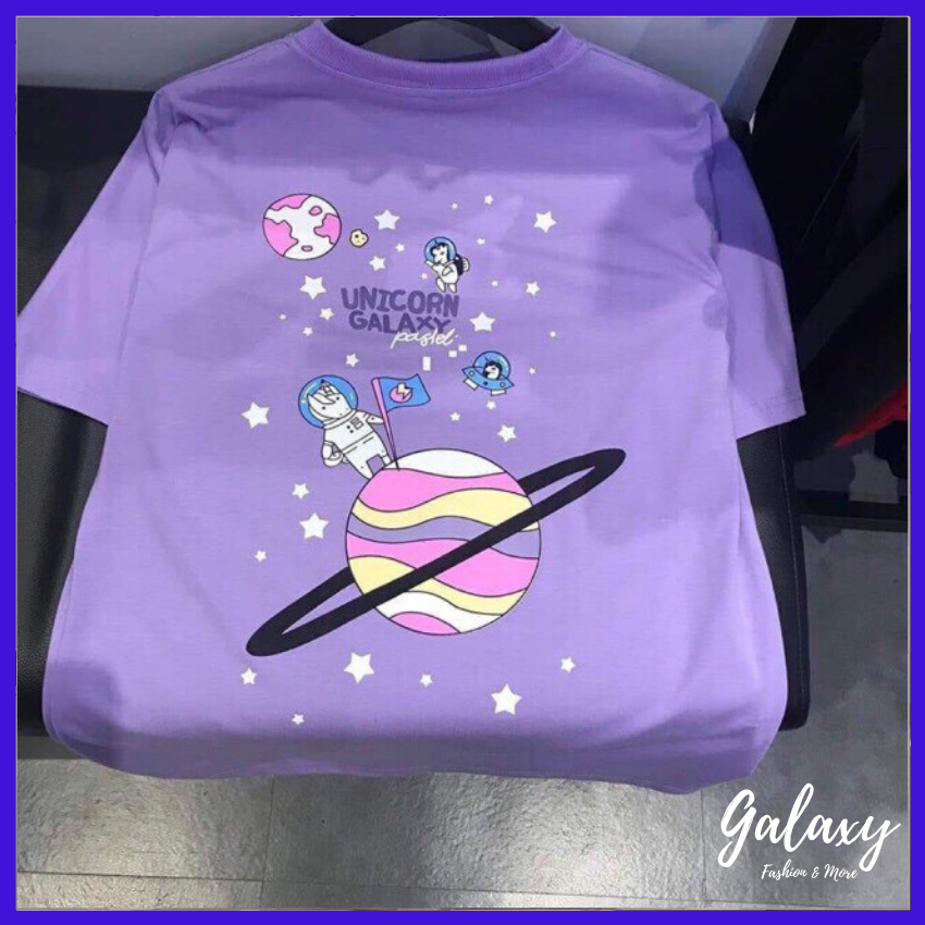 Sale! Áo thun nam nữ tay lỡ dáng rộng in chữ unico galaxy màu tím trendy 2020, áo phông tay lỡ dáng thụng cực chất