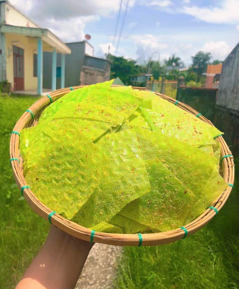Bánh tráng lá dứa phô mai miếng bịch 60gram
