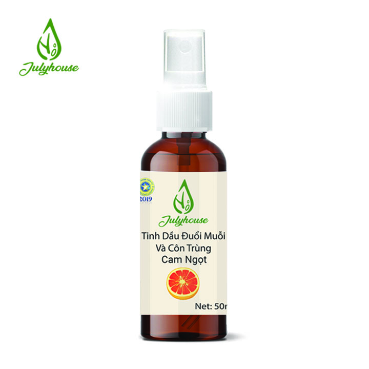 Bộ 02 Chai xịt phòng tinh dầu đuổi muỗi  khử mùi sả chanh  bạc hà  ngọc lan tây  cam ngọt tràm gió  bạch đàn chanh cho phòng ngủ bé yêu Julyhouse 50ml