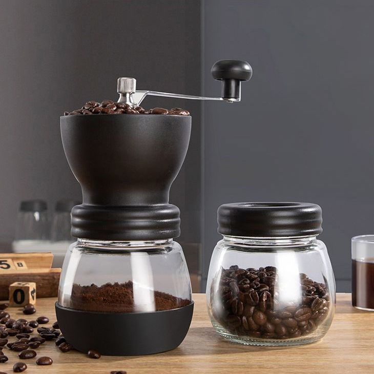 Máy Xay Cà Phê Bằng Tay + Tặng 1 Bình Thủy Tinh /Cối xay cà phê Có thể giặt Xay cafe cầm tay Coffee Grinder