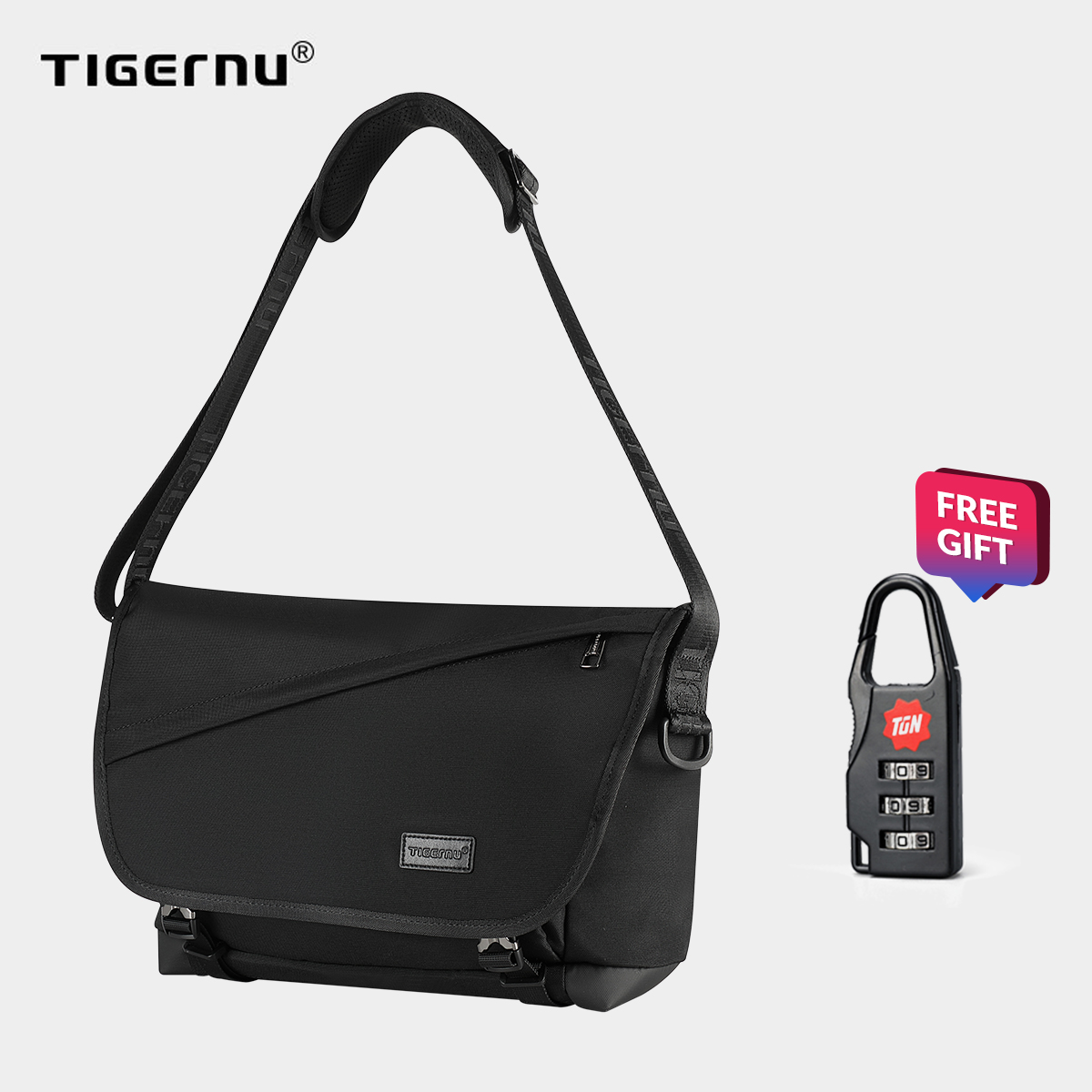 Tigernu 8098 New Fashion Men 9.5L Shoulder Bag Light Weight Designer Messenger Bags For Men Large Capacity Casual Sling Bag Male