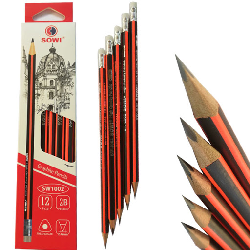 [HCM]Hộp 12 bút chì 2B Sowi tam giác - 2B Graphite Pencils