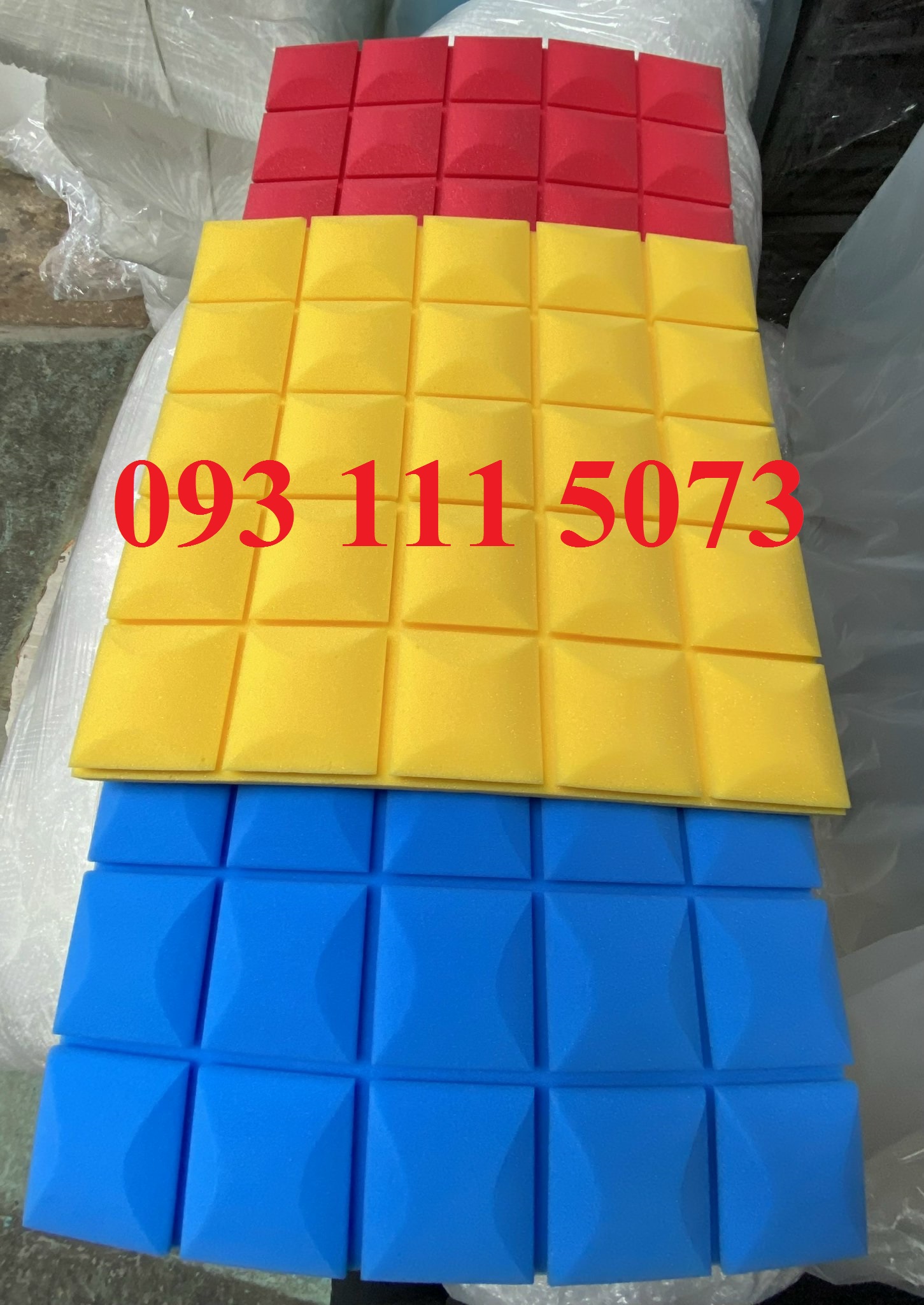 Mút cách âm tiêu âm mẫu vuông bo loại 5 ô kt 50x50cm