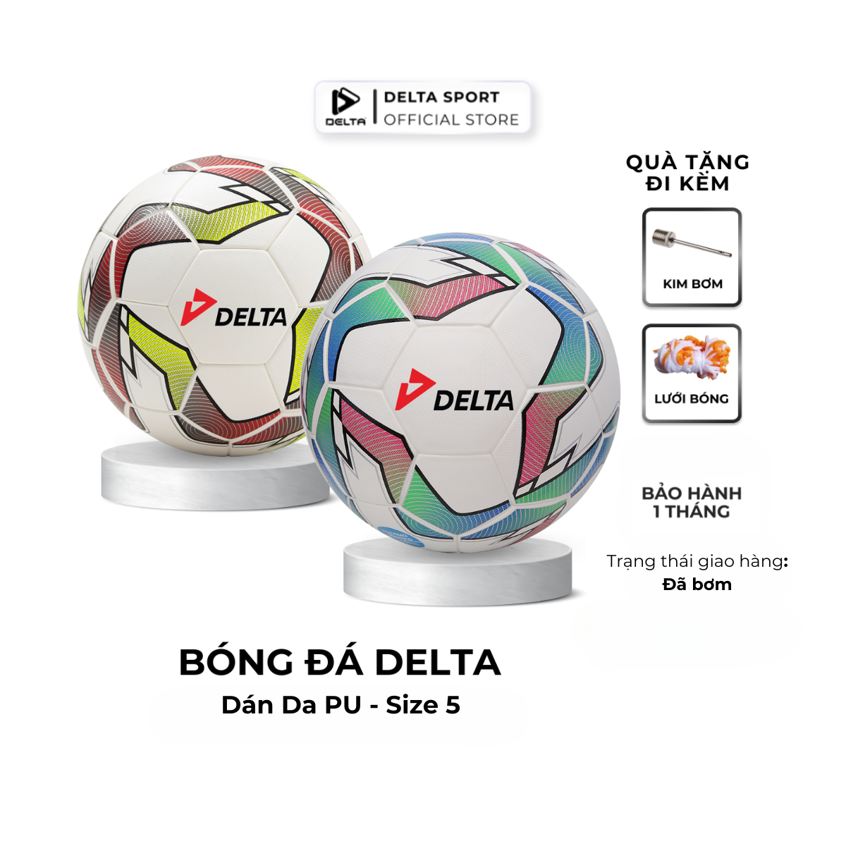 Bóng Đá DELTA CAMPO Semi 5D Size 5 Dán Ép Nhiệt Da PU Hàn Quốc Chống Nước Tốt Từ 12 Tuổi DELTADA02