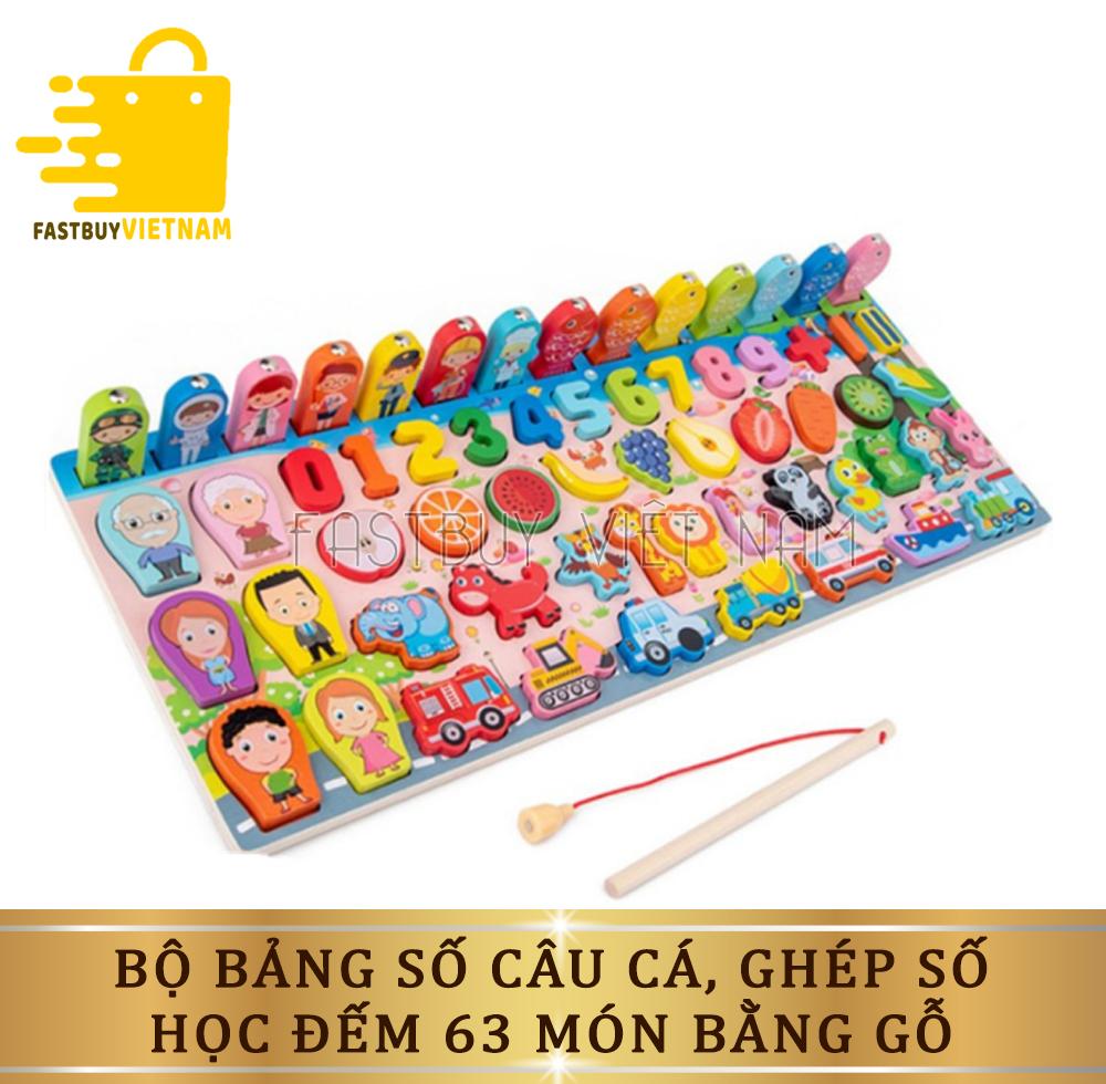 Bộ Bảng Số Thông Minh Cho Bé Vừa Học Vừa Chơi - Bộ Đồ Chơi Câu Cá Và Ghép Số Học Đếm 63 Chi Tiết giúp Bé Phát Triển Kỹ Năng