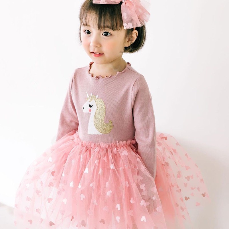 Váy đầm công chúa Kỳ lân - Mickey cho bé gái từ 12-32kg - kèm ảnh thật