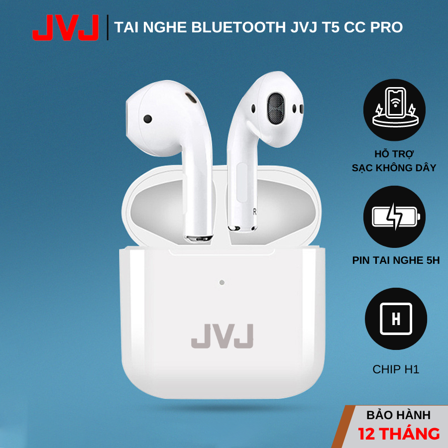 Tai nghe Bluetooth không dây 5.0 JVJ BT05 Tai nghe Cảm Ứng Nhét Tai Không Dây cho Apple iphone Huawei Xiaomi oppo Android vivo, nhỏ gọn tiện lợi, kết nối 2 tai, Hỗ Trợ Cho Mọi Dòng Máy,Tai nghe chính hãng Bảo hành 6 tháng 7 ngày đổi mới