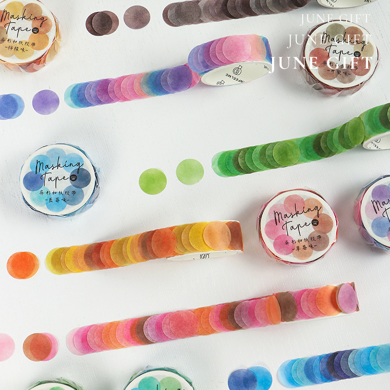 Cuộn 100 sticker chấm tròn nhiều màu trang trí sổ, làm bullet journal