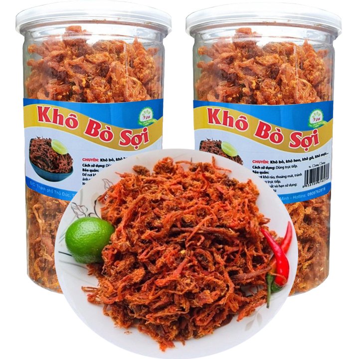 [HCM][Combo 2 Hũ] Khô Bò Sợi Loại Ngon - Mỗi Hũ 300G dùng trộn gỏi hoặc ăn kèm bánh mì xôi tuyệt vời TPS