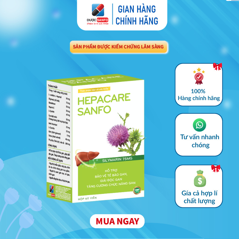 HEPACARE SANFO – Hỗ Trợ Chức năng và Bảo Vệ Gan - hộp 60 viên