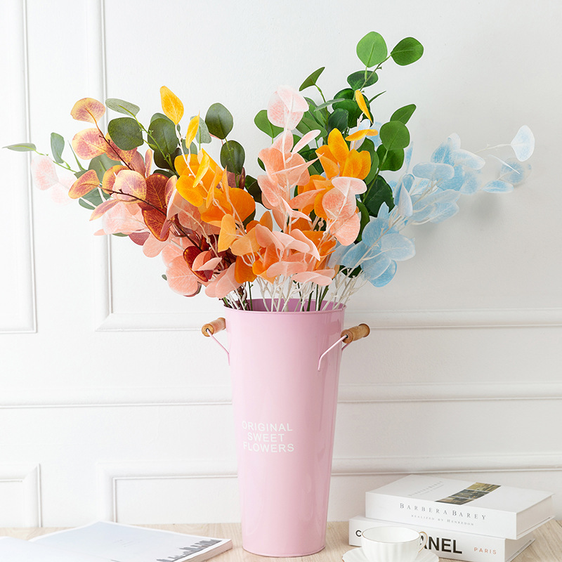 Cây hoa giả - Cành LÁ TÁO KÈM HOA cao cấp siêu lớn CAO 93CM - Trang trí nhà đẹp, phụ kiện chụp ảnh