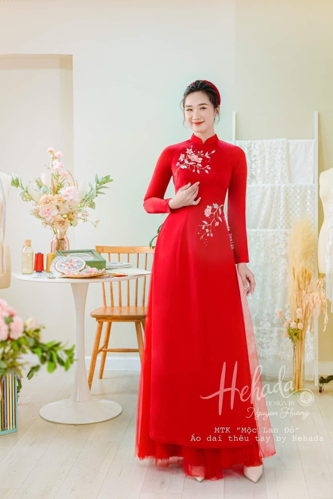 Bộ áo dài lụa tây thi truyền thống cao cấp