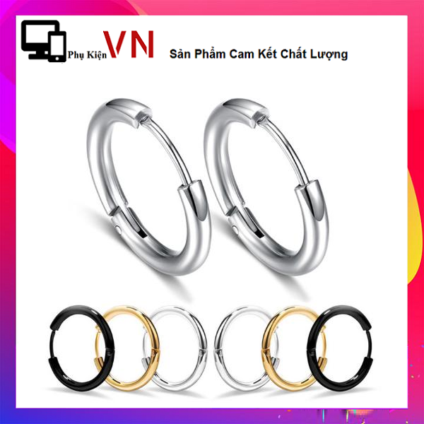[HCM]⚡ Siêu Đỉnh ⚡ Khuyên Tai Thời Trang Hàn Quốc - Bông Tai Tròn Trơn Có Xỏ Lỗ - Mẫu Mới