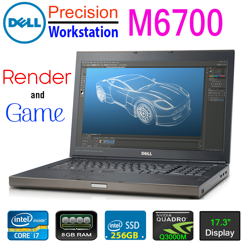 [Trả góp 0%]Laptop máy trạm workstation DELL Precision M6700 core i7-3720QM 8gb Ram 256gb SSD vga Quadro K3000M màn 17.3inch Full HD