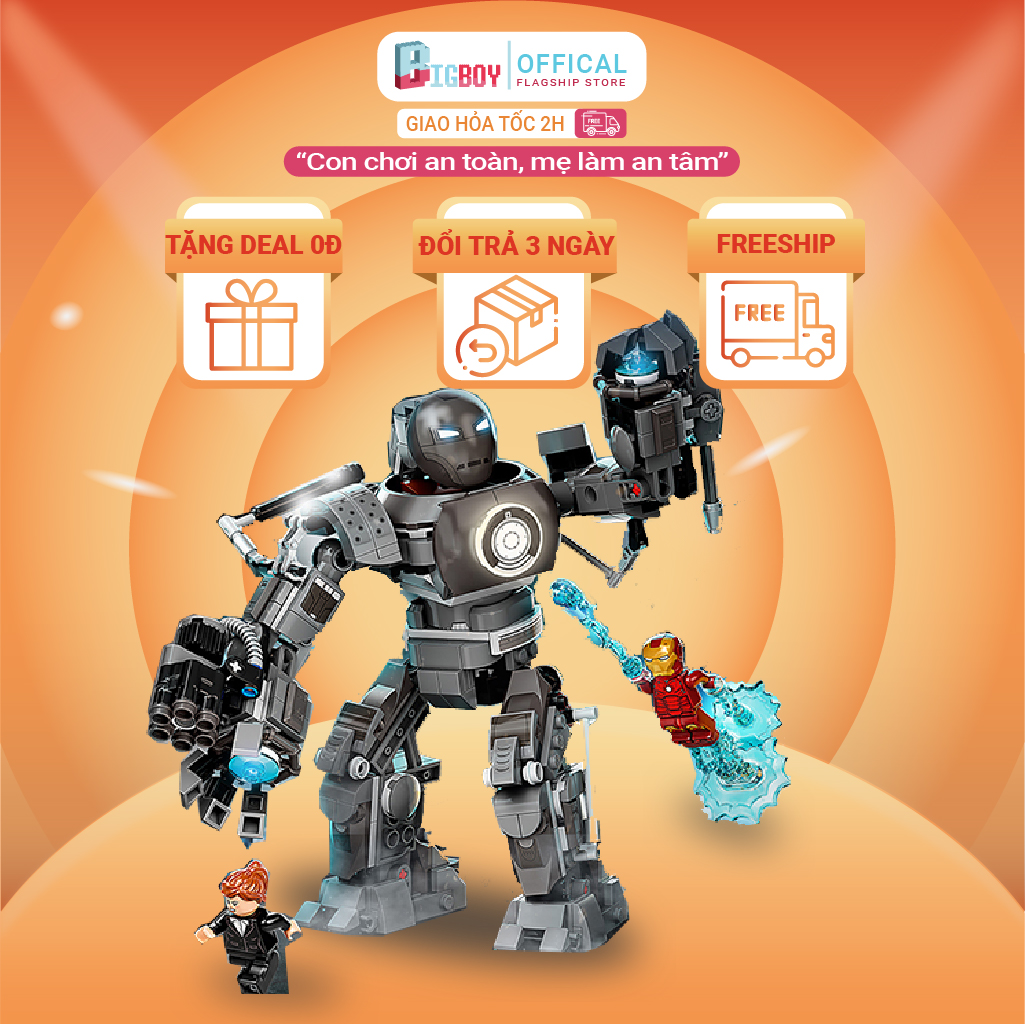 Lego iron man hulkbuster marvel avengers đồ chơi nhựa abs không mùi, an toàn cho trẻ em Legobigboy 60089