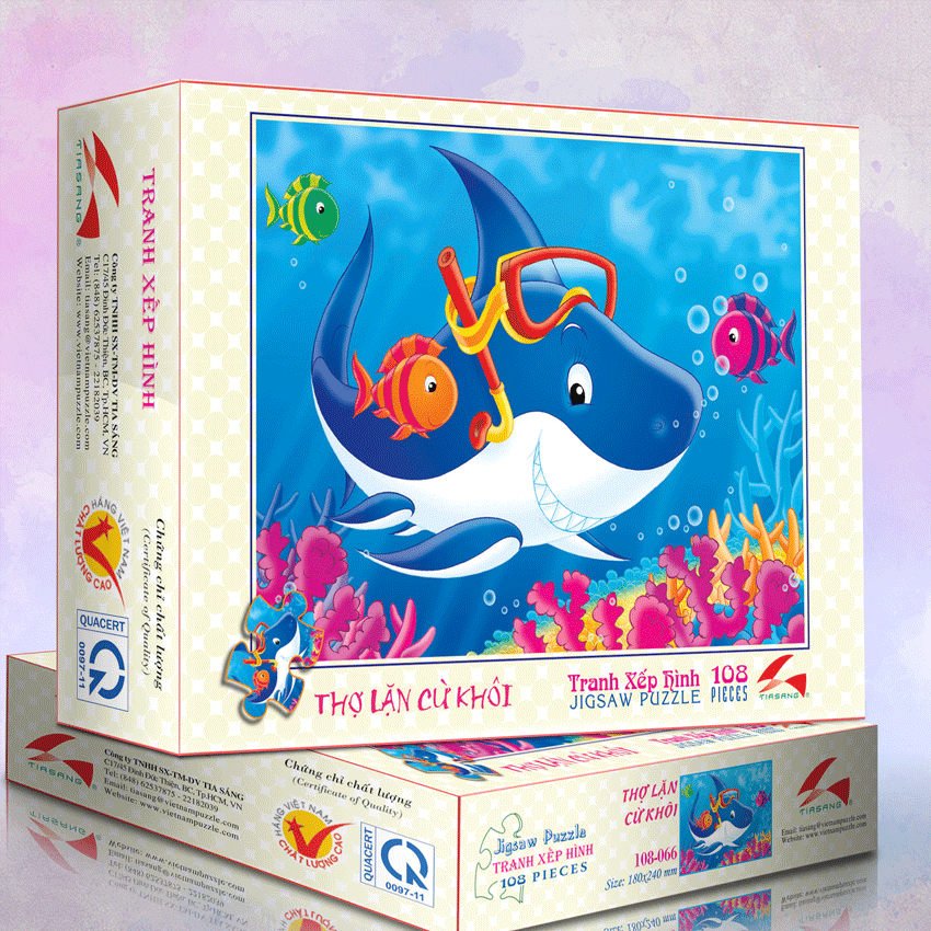 Tranh xếp hình 108 mảnh Tia Sáng - Thợ lặn cừ khôi
