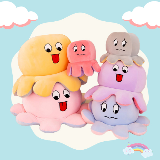 [HCM]GẤU BÔNG BẠCH TUỘC CẢM XÚC 2 MẶT SIZE 70CM