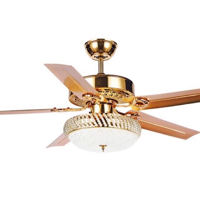 Quạt trần đèn 5 cánh thep-công xuất quạt 90w.