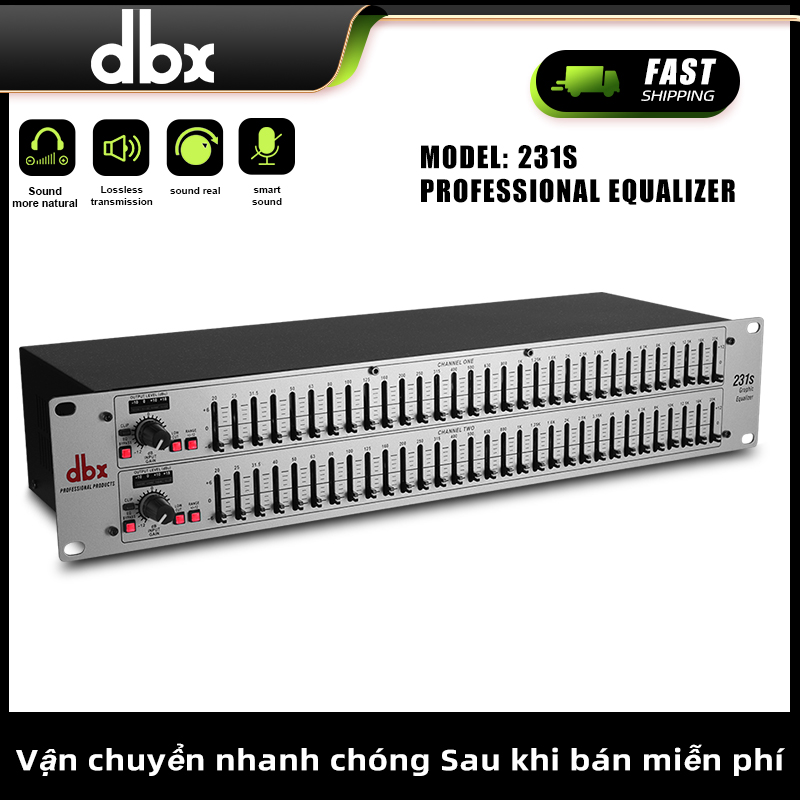 Lọc xì đẳng cấp - lọc xì dbx 231s - bộ lọc âm thanh, chống hú rít, xử lý tiếng ồn, độ nhiễu cực tốt, với 62 cần chỉnh chất lượng cao, sử dụng trong karaoke hoặc nghe nhạc, sân khấu, hội trường